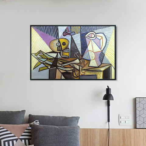 INVIN ART Framed Canvas Giclee Print Art 1945 Poireaux, crane et pichet 3 by Pablo Picasso Wall Art Living Room Home Office Decorations