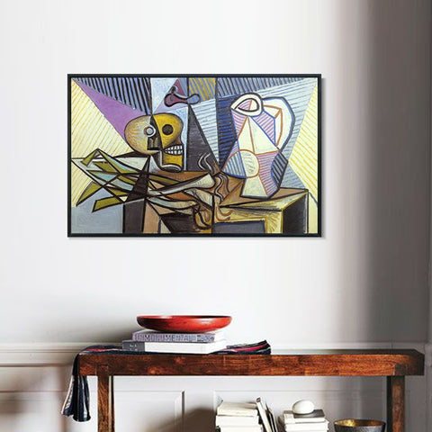 INVIN ART Framed Canvas Giclee Print Art 1945 Poireaux, crane et pichet 3 by Pablo Picasso Wall Art Living Room Home Office Decorations