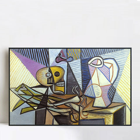 INVIN ART Framed Canvas Giclee Print Art 1945 Poireaux, crane et pichet 3 by Pablo Picasso Wall Art Living Room Home Office Decorations