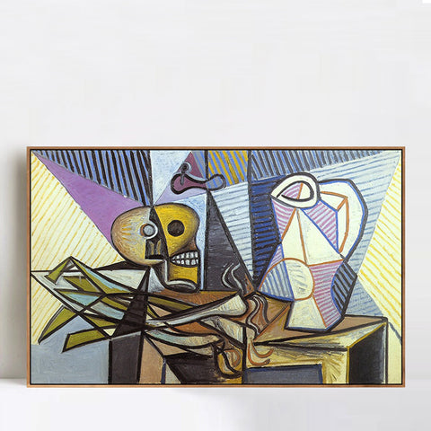 INVIN ART Framed Canvas Giclee Print Art 1945 Poireaux, crane et pichet 3 by Pablo Picasso Wall Art Living Room Home Office Decorations