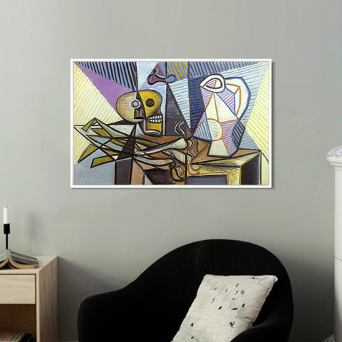 INVIN ART Framed Canvas Giclee Print Art 1945 Poireaux, crane et pichet 3 by Pablo Picasso Wall Art Living Room Home Office Decorations