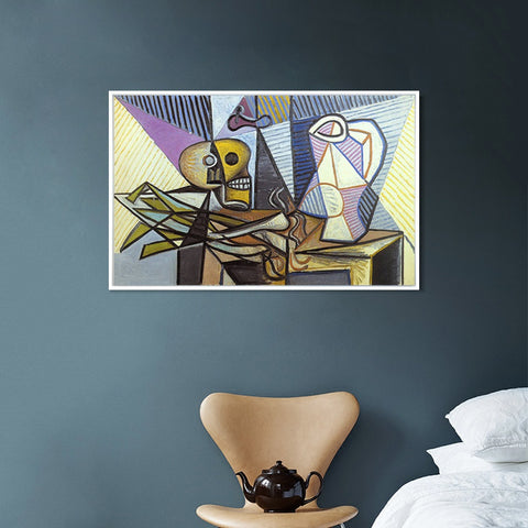 INVIN ART Framed Canvas Giclee Print Art 1945 Poireaux, crane et pichet 3 by Pablo Picasso Wall Art Living Room Home Office Decorations