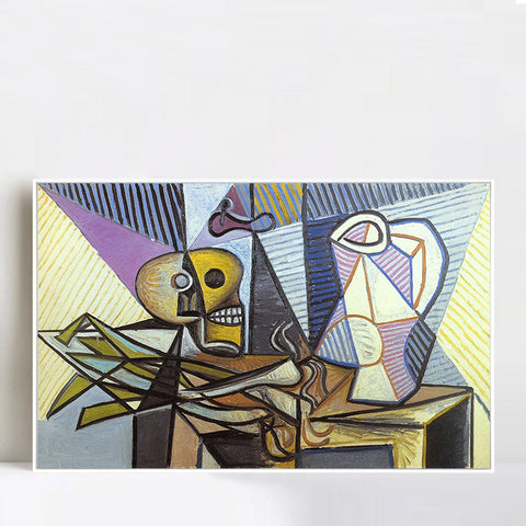 INVIN ART Framed Canvas Giclee Print Art 1945 Poireaux, crane et pichet 3 by Pablo Picasso Wall Art Living Room Home Office Decorations