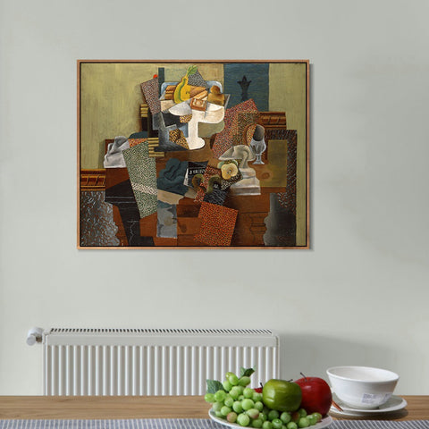 INVIN ART Framed Canvas Giclee Print Art 1914-15,Nature morte au compotier_(Still Life with Compote and Glass) by Pablo Picasso Wall Art Living Room Home Office Decorations