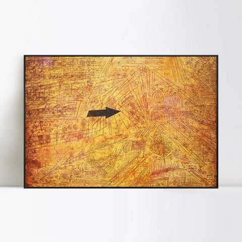 INVIN ART Framed Canvas Giclee Print freccia in giardino, 1929, 03 by Paul Klee Wall Art Living Room Home Office Decorations
