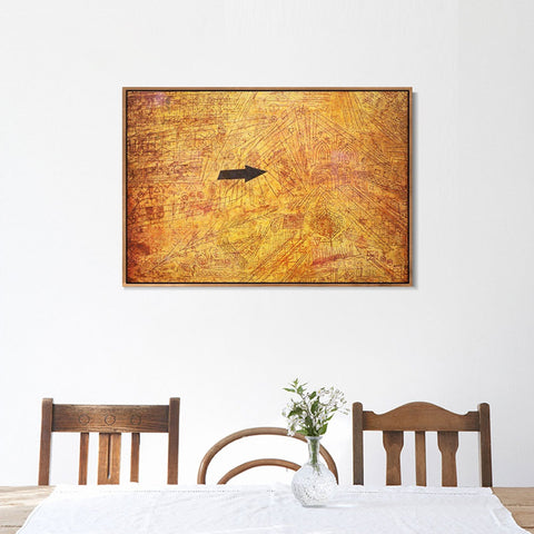 INVIN ART Framed Canvas Giclee Print freccia in giardino, 1929, 03 by Paul Klee Wall Art Living Room Home Office Decorations