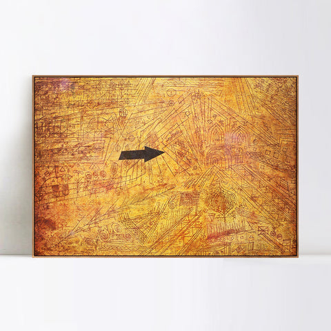 INVIN ART Framed Canvas Giclee Print freccia in giardino, 1929, 03 by Paul Klee Wall Art Living Room Home Office Decorations