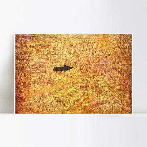 INVIN ART Framed Canvas Giclee Print freccia in giardino, 1929, 03 by Paul Klee Wall Art Living Room Home Office Decorations