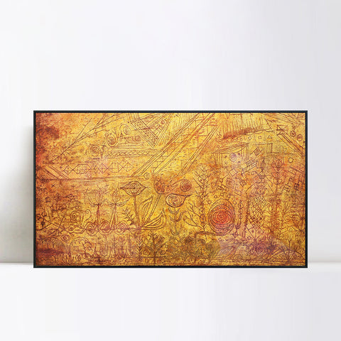 INVIN ART Framed Canvas Giclee Print freccia in giardino, 1929, 03 by Paul Klee Wall Art Living Room Home Office Decorations