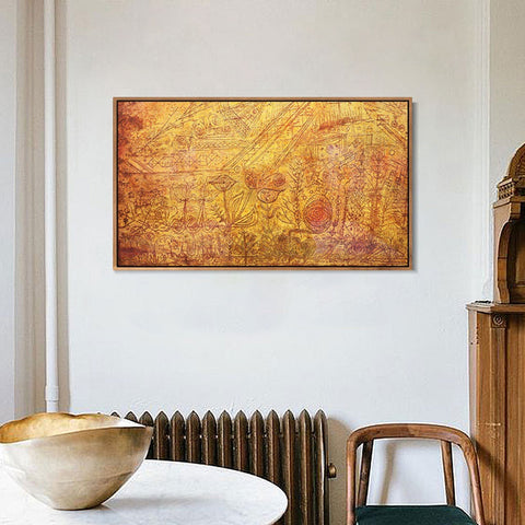 INVIN ART Framed Canvas Giclee Print freccia in giardino, 1929, 03 by Paul Klee Wall Art Living Room Home Office Decorations