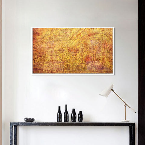 INVIN ART Framed Canvas Giclee Print freccia in giardino, 1929, 03 by Paul Klee Wall Art Living Room Home Office Decorations