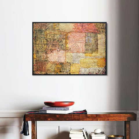 INVIN ART Framed Canvas Giclee Print ville fiorentine, 1926, 02 by Paul Klee Wall Art Living Room Home Office Decorations