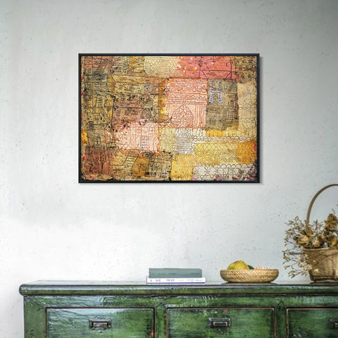 INVIN ART Framed Canvas Giclee Print ville fiorentine, 1926, 02 by Paul Klee Wall Art Living Room Home Office Decorations