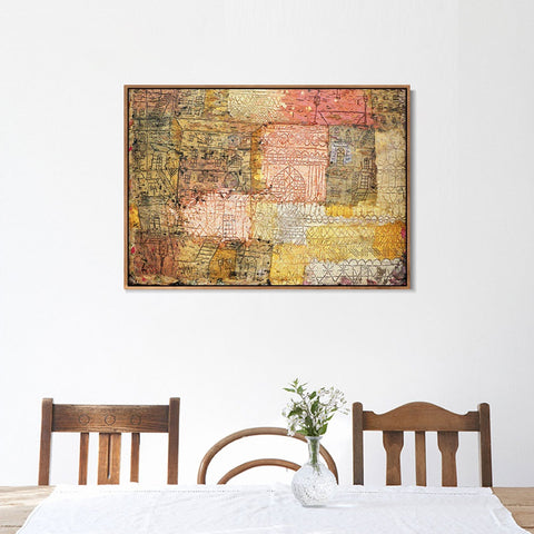 INVIN ART Framed Canvas Giclee Print ville fiorentine, 1926, 02 by Paul Klee Wall Art Living Room Home Office Decorations