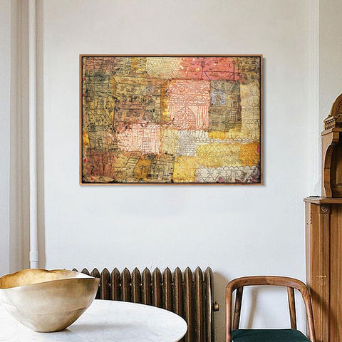 INVIN ART Framed Canvas Giclee Print ville fiorentine, 1926, 02 by Paul Klee Wall Art Living Room Home Office Decorations