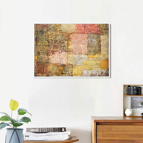 INVIN ART Framed Canvas Giclee Print ville fiorentine, 1926, 02 by Paul Klee Wall Art Living Room Home Office Decorations