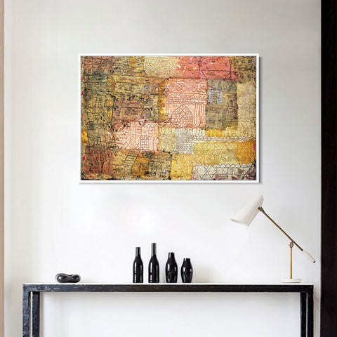 INVIN ART Framed Canvas Giclee Print ville fiorentine, 1926, 02 by Paul Klee Wall Art Living Room Home Office Decorations