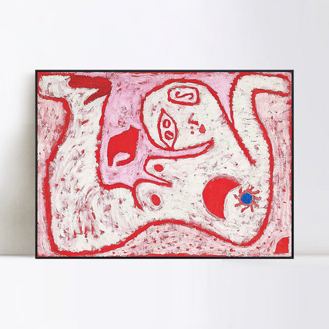 INVIN ART Framed Canvas Giclee Print A Woman For Gods by Paul Klee Wall Art Living Room Home Office Decorations
