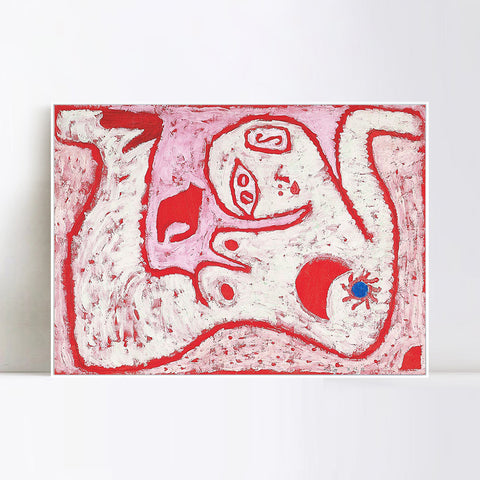 INVIN ART Framed Canvas Giclee Print A Woman For Gods by Paul Klee Wall Art Living Room Home Office Decorations