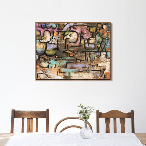 INVIN ART Framed Canvas Giclee Print After The Flood by Paul Klee Wall Art Living Room Home Office Decorations