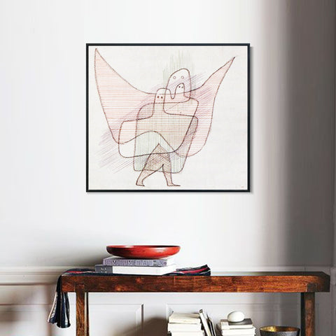 INVIN ART Framed Canvas Giclee Print Engelshut 1931 by Paul Klee Wall Art Living Room Home Office Decorations