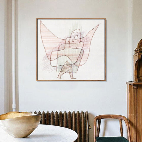 INVIN ART Framed Canvas Giclee Print Engelshut 1931 by Paul Klee Wall Art Living Room Home Office Decorations