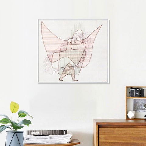 INVIN ART Framed Canvas Giclee Print Engelshut 1931 by Paul Klee Wall Art Living Room Home Office Decorations