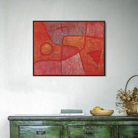 INVIN ART Framed Canvas Giclee Print Heisser Ort 1933 by Paul Klee Wall Art Living Room Home Office Decorations