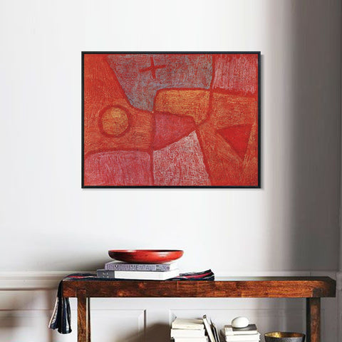 INVIN ART Framed Canvas Giclee Print Heisser Ort 1933 by Paul Klee Wall Art Living Room Home Office Decorations