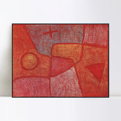 INVIN ART Framed Canvas Giclee Print Heisser Ort 1933 by Paul Klee Wall Art Living Room Home Office Decorations