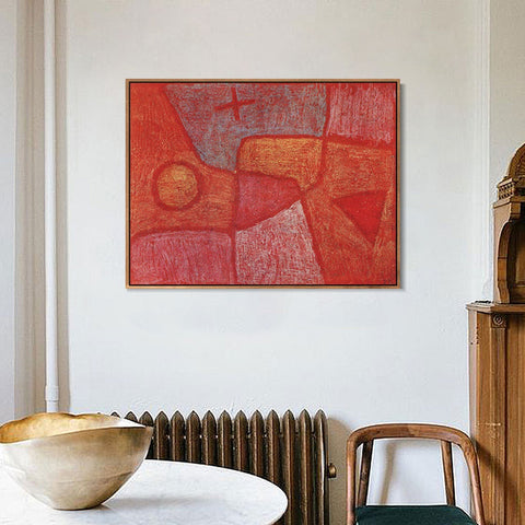 INVIN ART Framed Canvas Giclee Print Heisser Ort 1933 by Paul Klee Wall Art Living Room Home Office Decorations