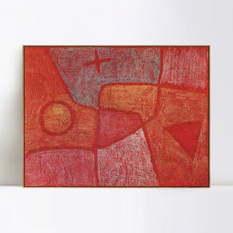 INVIN ART Framed Canvas Giclee Print Heisser Ort 1933 by Paul Klee Wall Art Living Room Home Office Decorations