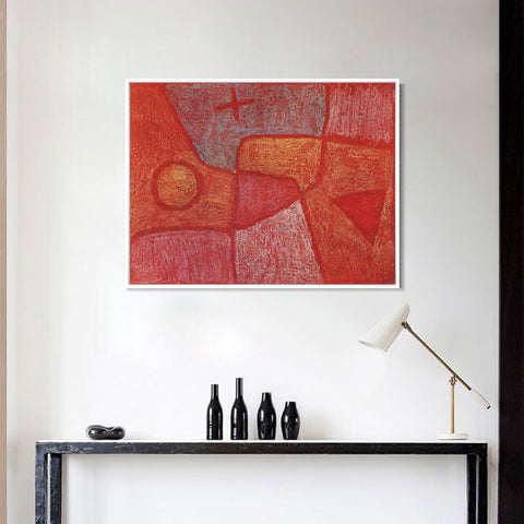 INVIN ART Framed Canvas Giclee Print Heisser Ort 1933 by Paul Klee Wall Art Living Room Home Office Decorations