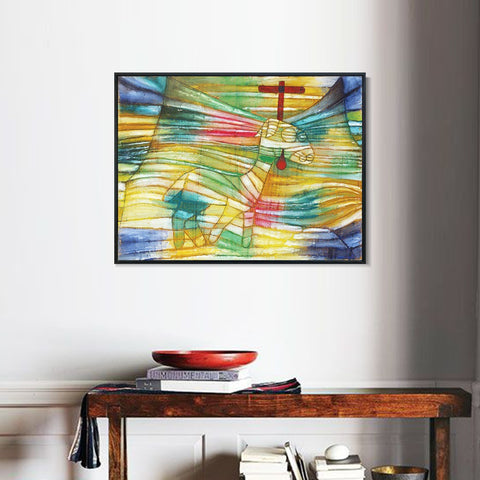 INVIN ART Framed Canvas Giclee Print The Lamb by Paul Klee Wall Art Living Room Home Office Decorations