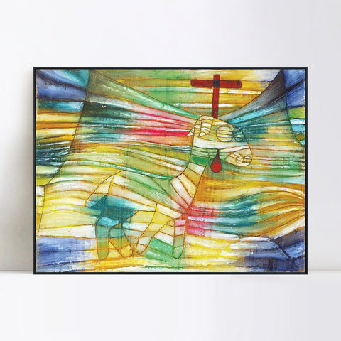 INVIN ART Framed Canvas Giclee Print The Lamb by Paul Klee Wall Art Living Room Home Office Decorations