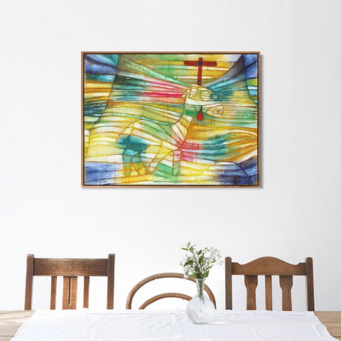 INVIN ART Framed Canvas Giclee Print The Lamb by Paul Klee Wall Art Living Room Home Office Decorations