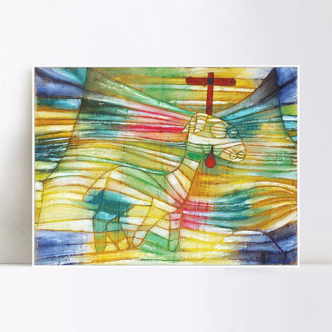 INVIN ART Framed Canvas Giclee Print The Lamb by Paul Klee Wall Art Living Room Home Office Decorations
