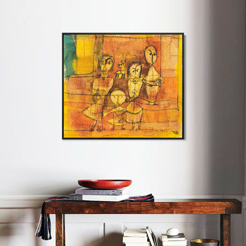INVIN ART Framed Canvas Giclee Print 1879-1940 KINDER UND HUND(CHILDREN AND DOG) by Paul Klee Wall Art Living Room Home Office Decorations