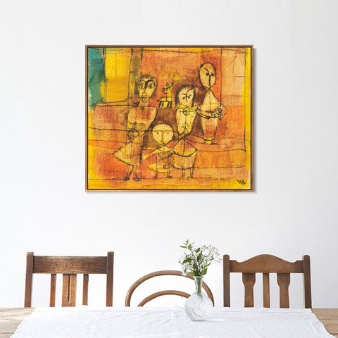 INVIN ART Framed Canvas Giclee Print 1879-1940 KINDER UND HUND(CHILDREN AND DOG) by Paul Klee Wall Art Living Room Home Office Decorations