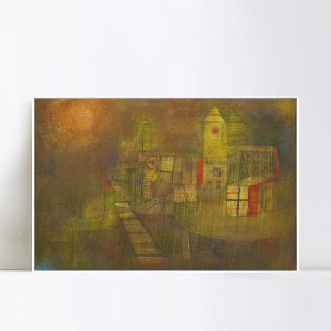 INVIN ART Framed Canvas Giclee Print Small Village in the Autumn Sun 1925 by Paul Klee Wall Art Living Room Home Office Decorations