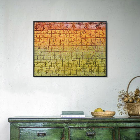 INVIN ART Framed Canvas Giclee Print Tree Nursery;1929 by Paul Klee Wall Art Living Room Home Office Decorations