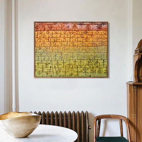 INVIN ART Framed Canvas Giclee Print Tree Nursery;1929 by Paul Klee Wall Art Living Room Home Office Decorations