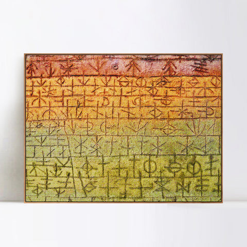 INVIN ART Framed Canvas Giclee Print Tree Nursery;1929 by Paul Klee Wall Art Living Room Home Office Decorations