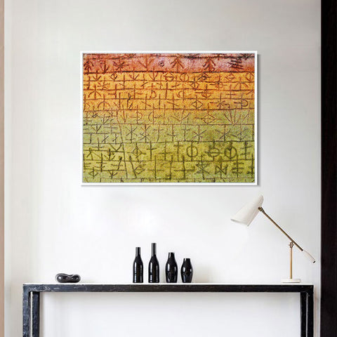 INVIN ART Framed Canvas Giclee Print Tree Nursery;1929 by Paul Klee Wall Art Living Room Home Office Decorations