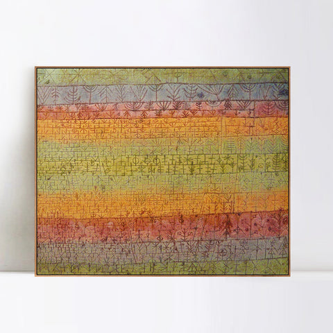 INVIN ART Framed Canvas Giclee Print Tree Nursery#2;1929 by Paul Klee Wall Art Living Room Home Office Decorations