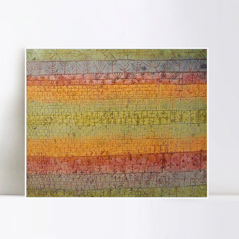 INVIN ART Framed Canvas Giclee Print Tree Nursery#2;1929 by Paul Klee Wall Art Living Room Home Office Decorations