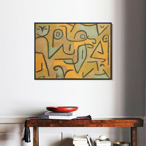 INVIN ART Framed Canvas Giclee Print Young Moe;1938 by Paul Klee Wall Art Living Room Home Office Decorations
