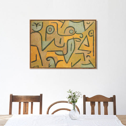 INVIN ART Framed Canvas Giclee Print Young Moe;1938 by Paul Klee Wall Art Living Room Home Office Decorations