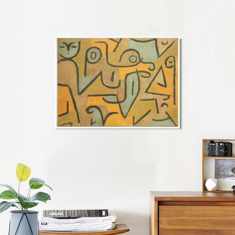 INVIN ART Framed Canvas Giclee Print Young Moe;1938 by Paul Klee Wall Art Living Room Home Office Decorations