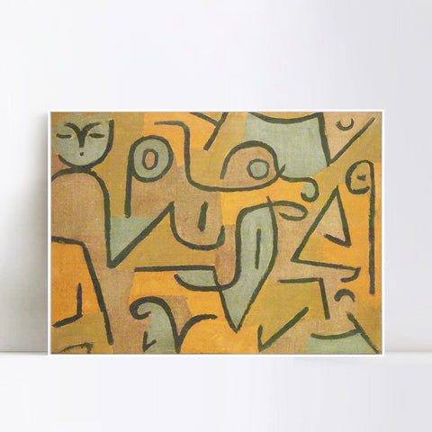 INVIN ART Framed Canvas Giclee Print Young Moe;1938 by Paul Klee Wall Art Living Room Home Office Decorations
